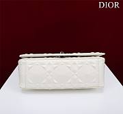 	 Bagsaaa Dior Caro Medium Shoulder Bag White With Black Hardware - 25×15×8cm - 4