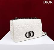 	 Bagsaaa Dior Caro Medium Shoulder Bag White With Black Hardware - 25×15×8cm - 2
