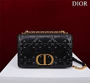 	 Bagsaaa Dior Caro Medium Shoulder Bag Black With Gold Hardware - 25×15×8cm - 1