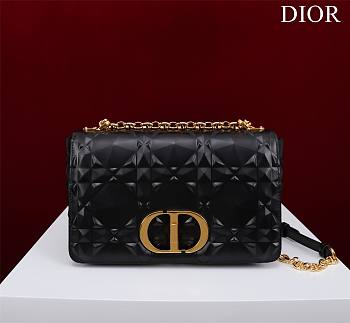 	 Bagsaaa Dior Caro Medium Shoulder Bag Black With Gold Hardware - 25×15×8cm