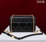 	 Bagsaaa Dior Caro Medium Shoulder Bag Black With Gold Hardware - 25×15×8cm - 2