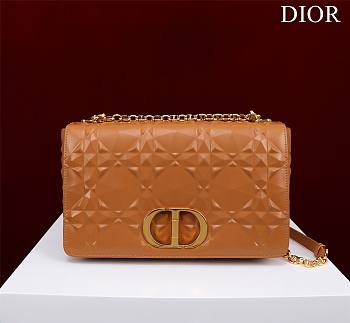 Bagsaaa Dior Caro Large Shoulder Bag Brown - 28x17x9cm