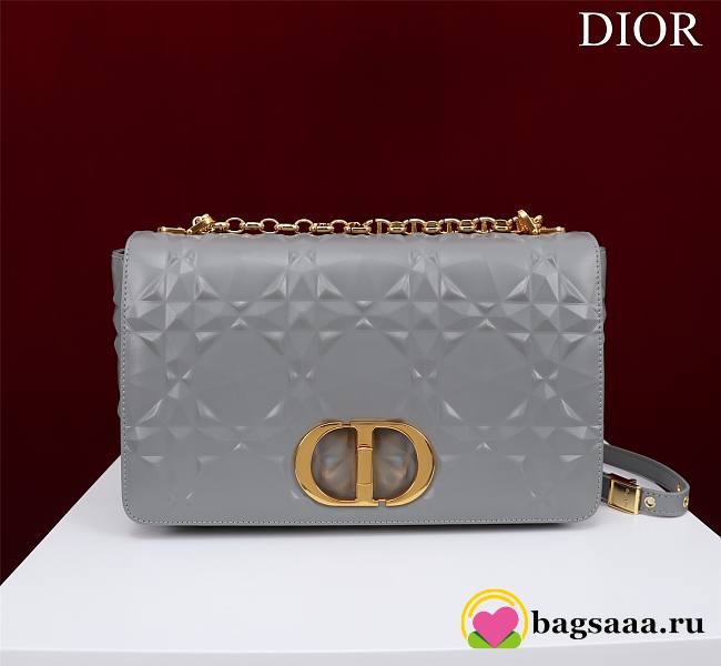 	 Bagsaaa Dior Caro Large Shoulder Bag Grey - 28x17x9cm - 1