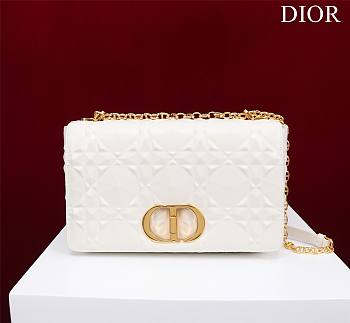 	 Bagsaaa Dior Caro Large Shoulder Bag White with gold hardware - 28x17x9cm