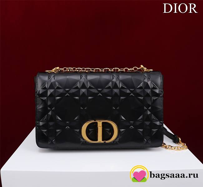 	 Bagsaaa Dior Caro Large Shoulder Bag Black With Gold Hardware - 28x17x9cm - 1