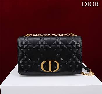 	 Bagsaaa Dior Caro Large Shoulder Bag Black With Gold Hardware - 28x17x9cm