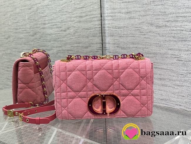 Bagsaaa Dior Caro Macrocanage Denim Pink - 25.5*15.5*8cm - 1