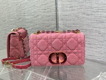 Bagsaaa Dior Caro Macrocanage Denim Pink - 25.5*15.5*8cm
