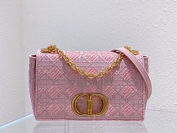 Bagsaaa Dior Caro Medium Cannage Pink Bag - 25.5*15.5*8cm