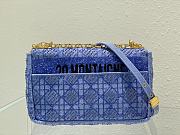 	 Bagsaaa Dior Caro Medium Cannage Blue Bag - 25.5*15.5*8cm - 2