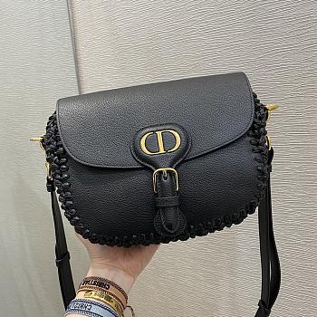 	 Bagsaaa Dior CD Meidum Bobby Grained Calfskin Leather with Whipstitched Seams black