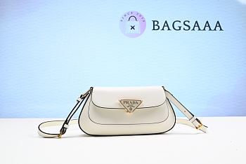 Bagsaaa Prada Logo Plaque Shoulder Bag White - 24x11x4cm