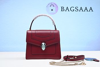 Bagsaaa Bvlgari Serpenti Forever Leather Crossbody Red Bag 18cm