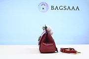 Bagsaaa DOLCE & GABBANA  Small Iguana Print Calfskin Sicily Bag With Crystal Dg Logo Patch - Red - 5