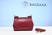 Bagsaaa DOLCE & GABBANA  Small Iguana Print Calfskin Sicily Bag With Crystal Dg Logo Patch - Red - 2