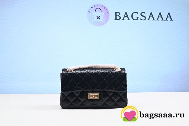 Bagsaaa Chanel flap Bag Quilted 2.55 Reissue Black Bag - 20cm - 1