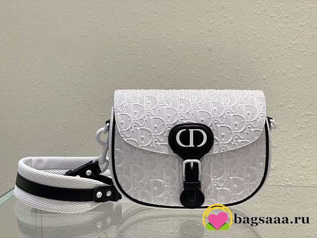 	 Bagsaaa Dior Perforated Oblique Medium Bobby Bag White - 1