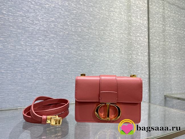 Bagsaaa Dior Mini Montaigne Dark Pink Bag - 15x11x4cm - 1