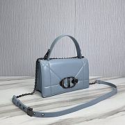 Bagsaaa Dior 30 Montaigne Chain Bag with Handle Maxicannage Blue Lambskin - 25x15x8cm - 2