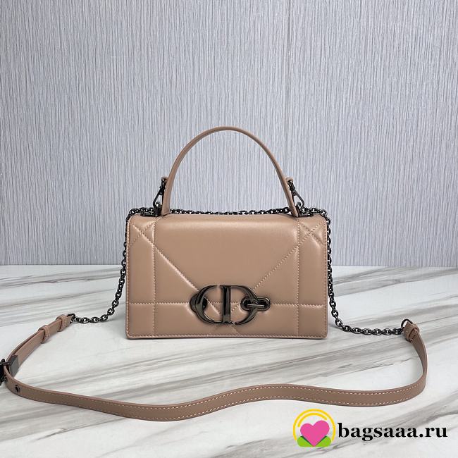 	 Bagsaaa Dior 30 Montaigne Chain Bag with Handle Maxicannage Beige Lambskin - 25x15x8cm - 1