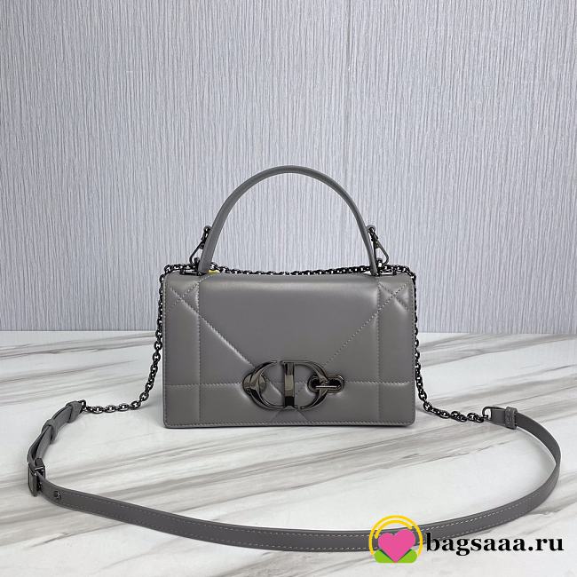 	 Bagsaaa Dior 30 Montaigne Chain Bag with Handle Maxicannage Grey Lambskin - 25x15x8cm - 1