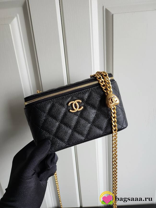 Bagsaaa Chanel Vanity Caviar Black Leather - 17x9.5x8cm - 1