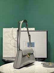 Bagsaa Prada Logo Triangle Medium Handbag Grey - 28.5x14x7cm - 5