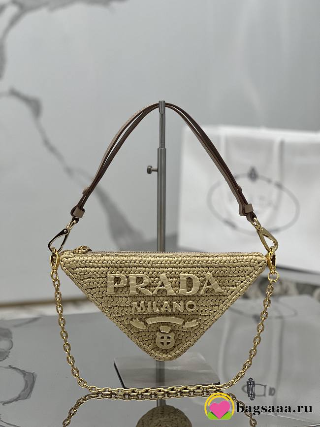 Bagsaaa Prada Raffia Triangle Bag - 26*14*6CM - 1