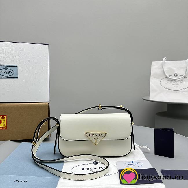 	 Bagsaaa Prada Leather shoulder bag white - 20x10.5x4cm - 1