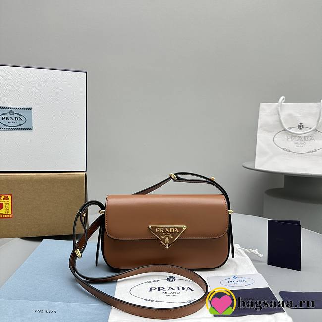 	 Bagsaaa Prada Leather shoulder bag brown - 20x10.5x4cm - 1