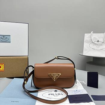 	 Bagsaaa Prada Leather shoulder bag brown - 20x10.5x4cm