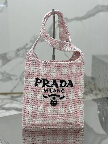 Bagsaaa Prada Crochet Tote Pink - 29*26CM