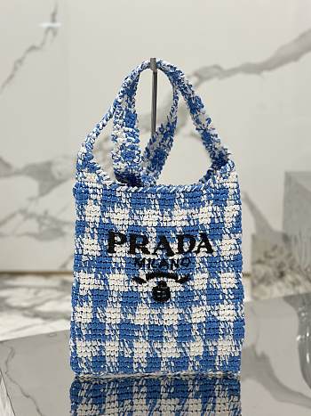 	 Bagsaaa Prada Crochet Tote Blue - 29*26CM