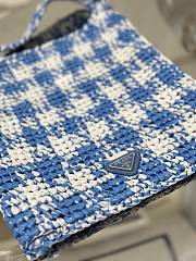 	 Bagsaaa Prada Crochet Tote Blue - 29*26CM - 2