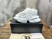 Balmain White Unicorn Neoprene & Leather Sneakers - 1
