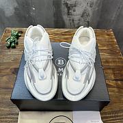 Balmain White Unicorn Neoprene & Leather Sneakers - 3