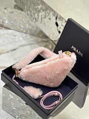 Bagsaaa Prada Triangle Shearling Bag Pink - 24x14.5x5cm - 4