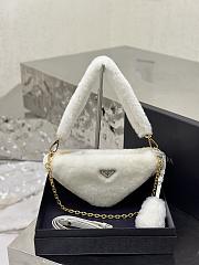 	 Bagsaaa Prada Triangle Shearling Bag White - 24x14.5x5cm - 1
