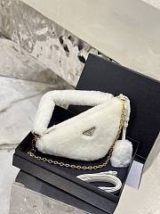 	 Bagsaaa Prada Triangle Shearling Bag White - 24x14.5x5cm - 6