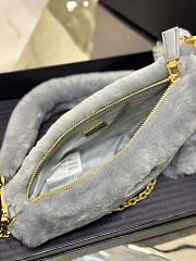	 Bagsaaa Prada Triangle Shearling Bag Grey - 24x14.5x5cm - 4