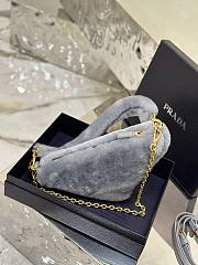 	 Bagsaaa Prada Triangle Shearling Bag Grey - 24x14.5x5cm - 3