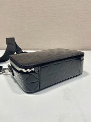 Bagsaaa Prada Brushed Shoulder Bag Black Embossed triangle motif - 19*12.5*5.5cm - 5