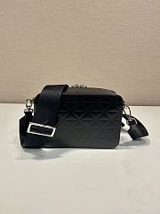 Bagsaaa Prada Brushed Shoulder Bag Black Embossed triangle motif - 19*12.5*5.5cm - 4