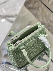 Bagsaaa Prada Galleria satin mini-bag with green crystals - 20*14.5*9.5cm - 5