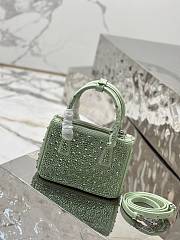 Bagsaaa Prada Galleria satin mini-bag with green crystals - 20*14.5*9.5cm - 3