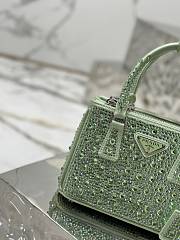 Bagsaaa Prada Galleria satin mini-bag with green crystals - 20*14.5*9.5cm - 2