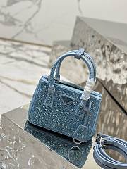 	 Bagsaaa Prada Galleria satin mini-bag with blue crystals - 20*14.5*9.5cm - 4