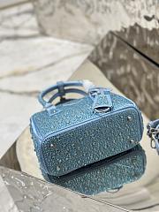 	 Bagsaaa Prada Galleria satin mini-bag with blue crystals - 20*14.5*9.5cm - 3