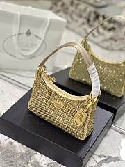 Bagsaaa Prada Satin Mini-bag With Artificial Crystal Gold - 23*13*5cm - 5