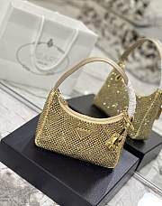 Bagsaaa Prada Satin Mini-bag With Artificial Crystal Gold - 23*13*5cm - 4